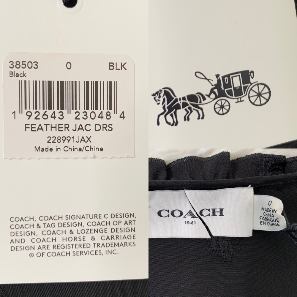 Coach 1941 Feather Jacquard Print Dress, over size, loose fit, size 0 - Picture 16 of 16